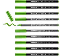 edding 4200 rotulador con punta de pincel para porcelana - verde claro - 10 rotuladores - punta de pincel 1-4 mm - pintar y decorar cerámica - tinta resistente a la luz y lavavajillas, secado rápido