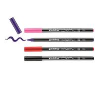 edding 4200 rotulador con punta de pincel para porcelana - multicolor - 4 rotuladores - punta de pincel de 1-4mm - pintar y decorar cerámica - tinta resistente a la luz y lavavajillas secado rápido