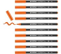 edding 4200 rotulador con punta de pincel para porcelana - naranja - 10 rotuladores - punta de pincel 1-4 mm - para pintar y decorar cerámica - tinta resistente a la luz y lavavajillas, secado rápido