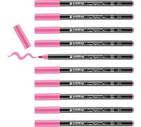 edding 4200 rotulador con punta de pincel para porcelana - rosa - 10 rotuladores - punta de pincel de 1-4 mm - para pintar y decorar cerámica - tinta resistente a la luz y lavavajillas, secado rápido