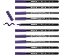 edding 4200 rotulador con punta de pincel para porcelana - violeta - 10 rotuladores - punta de pincel 1-4 mm - para pintar y decorar cerámica - tinta resistente a la luz y lavavajillas, secado rápido