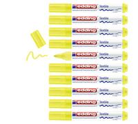 edding 4500 marcador textil - amarillo neón - caja de 10 - punta redonda de 2-3 mm - rotuladores textiles permanentes para dibujar y caligrafiar sobre tejidos, resistentes a lavados de hasta 60 °C