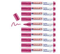 edding 4500 marcador textil - carmín - caja de 10 - punta redonda de 2-3 mm - rotuladores textiles permanentes para dibujar y caligrafiar sobre tejidos, resistentes a lavados de hasta 60 °C