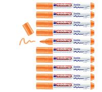edding 4500 marcador textil - naranja neón - caja de 10 - punta redonda de 2-3 mm - rotuladores textiles permanentes para dibujar y caligrafiar sobre tejidos, resistentes a lavados de hasta 60 °C
