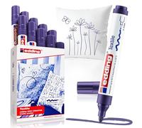 edding 4500 marcador textil - violeta - caja de 10 - punta redonda de 2-3 mm - rotuladores textiles permanentes para dibujar y caligrafiar sobre tejidos, resistentes a lavados de hasta 60 °C