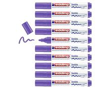 edding 4500 marcador textil - violeta neón - caja de 10 - punta redonda de 2-3 mm - rotuladores textiles permanentes para dibujar y caligrafiar sobre tejidos, resistentes a lavados de hasta 60 °C