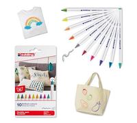 Edding Marcadores para textil 4600 Punta redonda 1 mm Colores básicos Cartera 10