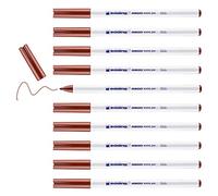 edding 4600 rotulador textil - marrón - caja de 10 - punta redonda de 1 mm - rotuladores textiles permanentes para dibujar en tejidos, resistentes a lavados de hasta 60 °C - rotulador para tela