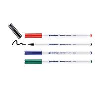edding 4600 rotulador textil - negro, rojo, azul, verde - juego de 4 - punta redonda de 1 mm - rotuladores textiles permanentes, resistentes a lavados de hasta 60 °C