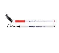 edding 4600 rotulador textil - negro, rojo - juego de 2 - punta redonda de 1 mm - rotuladores textiles permanentes para dibujar en tejidos, resistentes a lavados de hasta 60 °C - rotulador textil