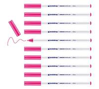 edding 4600 rotulador textil - rosa neón - caja de 10 - punta redonda de 1 mm - rotuladores textiles permanentes para dibujar en tejidos, resistentes a lavados de hasta 60 °C - rotulador para tela