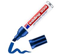 Edding 500 - Blister Marcador Permanente - Punta Biselada 2-7 mm - Azul