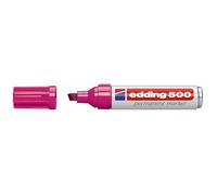 edding 500 marcador permanente - rosa - 1 rotulador - punta biselada 2-7 mm - resistente al agua, de secado rápido, rotuladores indelebles - para cartón, plástico, madera, metal, vidrio