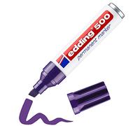 edding 500 marcador permanente - violeta - 1 rotulador - punta biselada 2-7 mm - resistente al agua, de secado rápido, rotuladores indelebles - para cartón, plástico, madera, metal, vidrio