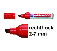Edding 500 Rotulador permanente rojo | 2-7 mm | punta biselada