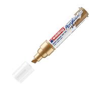 edding 5000 marcador acrílico de trazo grueso - oro - 1 rotulador acrílico resistente al agua - punta biselada ancha 5-10 mm - pintura acrílica para lienzo, papel kraft, madera y piedra