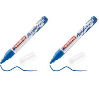 Edding 5100 marcador acrílico de trazo medio - azul genciana - 1 rotulador acrílico resistente al agua - punta redonda 2-3 mm - pintura acrílica para lienzo, papel kraft, madera y piedra