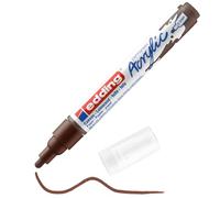 edding 5100 marcador acrílico de trazo medio - marrón - 1 rotulador acrílico resistente al agua - punta redonda 2-3 mm - pintura acrílica para lienzo, papel kraft, madera y piedra