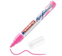 edding Marcador acrílico 5100 – trazo medio, punta redonda 2–3 mm, resistente al agua – Rosa neón
