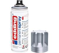 edding 5200-923 - Spray de pintura acrílica premium, 200 ml de máxima opacidad, cubre inmediatamente, secado rápido sin burbujas, color plata mate