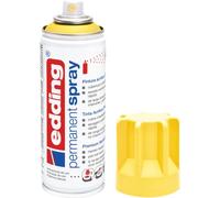 edding 5200 spray permanente - amarillo tráfico - 200 ml - pintura acrílica para pintar y decorar vidrio, metal, madera, cerámica, plástico, lienzo - aerosol, spray acrílico, spray de pintura