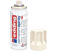 edding 5200 spray permanente - blanco crema mate - 200 ml - pintura acrílica para pintar y decorar vidrio, metal, madera, cerámica, plástico, lienzo - aerosol, spray acrílico, spray de pintura