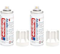 Edding 5200 spray permanente - blanco tráfico mate - 200 ml - pintura acrílica para decorar vidrio, metal, madera, cerámica, plástico, lienzo (Paquete de 2)