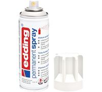 edding 5200 spray permanente - blanco tráfico mate - 200 ml - pintura acrílica para decorar vidrio, metal, madera, cerámica, plástico, lienzo