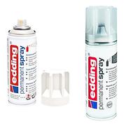 Edding 5200 spray permanente - blanco tráfico mate - 200 ml - pintura acrílica + spray permanente de imprimación para plásticos - 200 ml - pintura en spray para imprimación
