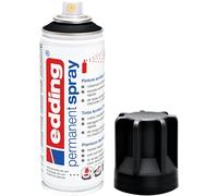 edding 5200 spray permanente - negro intenso mate - 200 ml - pintura acrílica para decorar vidrio, metal, madera, cerámica, plástico, lienzo