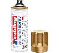 edding 5200 spray permanente - oro rico mate - 200 ml - pintura acrílica para pintar y decorar vidrio, metal, madera, cerámica, plástico, lienzo - aerosol, spray acrílico, spray de pintura