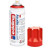 edding 5200 spray permanente - rojo tráfico mate - 200 ml - pintura acrílica para pintar y decorar vidrio, metal, madera, cerámica, plástico, lienzo - aerosol, spray acrílico, spray de pintura