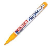 edding 5300 marcador acrílico de trazo fino - amarillo sol - 1 rotulador acrílico resistente al agua - punta redonda 1-2 mm - pintura acrílica para lienzo, papel kraft, madera y piedra