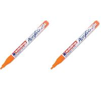 Edding 5300 marcador acrílico de trazo fino - naranja neón - 1 rotulador acrílico resistente al agua - punta redonda 1-2 mm - pintura acrílica para lienzo, papel kraft, madera y piedra (Paquete de 2)