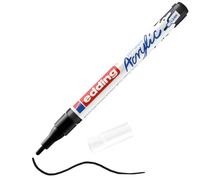 edding 5300 marcador acrílico de trazo fino - negro - 1 rotulador acrílico resistente al agua - punta redonda 1-2 mm - pintura acrílica para lienzo, papel kraft, madera y piedra