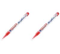 Edding 5300 marcador acrílico de trazo fino - rojo - 1 rotulador acrílico resistente al agua - punta redonda 1-2 mm - pintura acrílica para lienzo, papel kraft, madera y piedra (Paquete de 2)