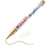 Edding 5300 marcador acrνlico fino - dorado - 1 marcador de pintura acrνlica resistente al agua - punta redonda fina de 1-2 mm - rotulador de pin