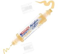 edding 5400 marcador acrílico de tubo 3D con doble punta - amarillo pastel - 1 tubo de pintura acrílica - doble punta 2-3,5-10mm - para lienzo cartón madera - resistentes al agua de calidad artística