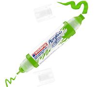 edding 5400 marcador acrílico de tubo 3D con doble punta - verde limón - 1 tubo de pintura acrílica - doble punta 2-3,5-10 mm - para lienzo, cartón y madera - resistentes al agua de calidad artística