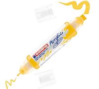 edding 5400 marcador acrílico de tubo 3D con doble punta - amarillo - 1 tubo de pintura acrílica - doble punta 2-3,5-10 mm - para lienzo, cartón y madera - resistentes al agua de calidad artística