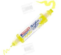 edding 5400 marcador acrílico de tubo 3D con doble punta - amarillo neón - 1 tubo de pintura acrílica - doble punta 2-3,5-10mm - para lienzo, cartón, madera - resistentes al agua de calidad artística