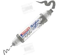 edding 5400 marcador acrílico de tubo 3D con doble punta - gris - 1 tubo de pintura acrílica - doble punta 2-3,5-10 mm - para lienzo, cartón y madera - resistentes al agua de calidad artística