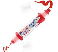 edding 5400 marcador acrílico de tubo 3D con doble punta - rojo - 1 tubo de pintura acrílica - doble punta 2-3,5-10 mm - para lienzo, cartón y madera - resistentes al agua de calidad artística