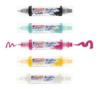 edding 5400 marcador acrílico de tubo 3D con doble punta - surtido (básico) - juego de 5 tubos de pintura acrílica - doble punta 2-3,5-10 mm - para lienzo y madera - colores de calidad artística