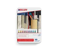 edding 55 - rotulador de punta fina - set 10 colores brillantes - punta 0,3 mm - rotulador de color para escribir, dibujar, subrayar - para niños y adultos, en el colegio, en la oficina o en casa
