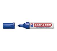 edding 550 marcador permanente - azul - 1 rotulador - punta redonda 3-4 mm - resistente al agua, de secado rápido, rotuladores indelebles - para cartón, plástico, madera, metal, vidrio