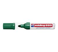 edding Rotulador permanente 550 Punta redonda 3-4 mm, resistente al agua, de secado rápido, Verde