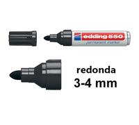 edding Rotulador permanente Nº 550 - punta redonda 3-4 mm, resistente al agua, secado rápido - Negro