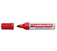 Marcador permanente Edding 550 Rojo Recargable Resistente al Agua