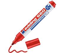 edding 660 marcador para pizarras blancas - rojo - 1 rotulador - punta redonda 1,5-3 mm - rotulador para pizarra blanca, borrado en seco - pizarra blanca, flipchart, tablón de notas - recargable